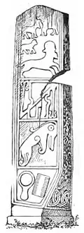 Early artwork showing several Celtic figures