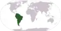 Location of South America