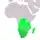 Map indicating Southern Africa