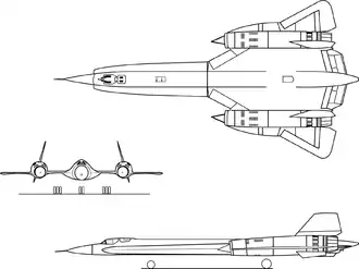 Orthographically المتوقع الرسم البياني لوكهيد YF-12.