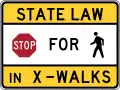 State law stop for pedestrians in crosswalk, Maryland