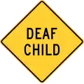 Deaf child, Delaware and Canada.