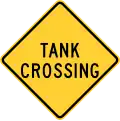Pennsylvania tank crossing warning sign.