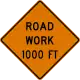 U.S. Road work ahead sign.