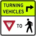 Turning vehicles yield to pedestrians
