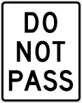 Passing zone ends