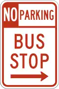No parking bus stop
