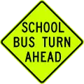 School bus turn ahead