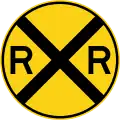 U.S. railroad crossing sign (general).