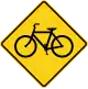 U.S. bicycles ahead sign.