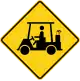 Ohio golf cart crossing warning sign.