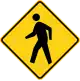 U.S. and Canada pedestrian crossing sign.