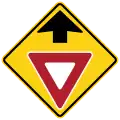 U.S. and Canada yield ahead sign.