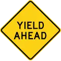 U.S. yield sign ahead (alternative).