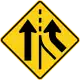 U.S. and Canada Added Lane traffic sign.