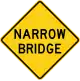 U.S. narrow bridge ahead sign (alternative).