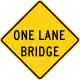 U.S. narrow bridge warning sign.