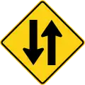 U.S. two-way traffic sign.
