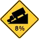 U.S. and Canada steep grade/hill percentage sign.