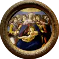 Sandro Botticelli, Madonna of the Pomegranate, c. 1487, tempera on panel, 143.5 cm diameter, Uffizi, Florence