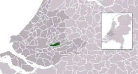 Highlighted position of Nederlek in a municipal map of South Holland