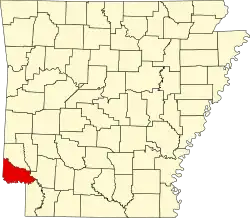 Map of Arkansas highlighting Little River County