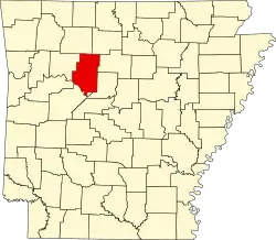 Map of Arkansas highlighting Pope County