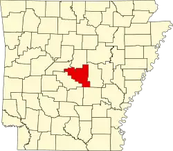 Map of Arkansas highlighting Pulaski County