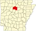 Map of Arkansas highlighting Van Buren County