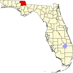 Map of Florida highlighting Jackson County