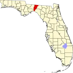 Map of Florida highlighting Jefferson County