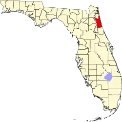 Map of Florida highlighting St. Johns County