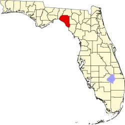 Map of Florida highlighting Taylor County