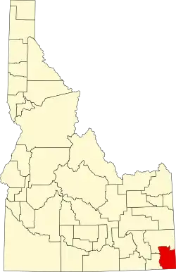 Map of Idaho highlighting Bear Lake County