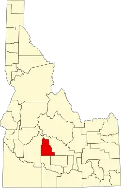 Map of Idaho highlighting Camas County