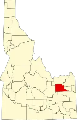 Map of Idaho highlighting Jefferson County