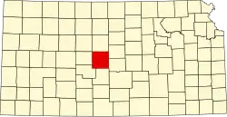 Map of Kansas highlighting Barton County