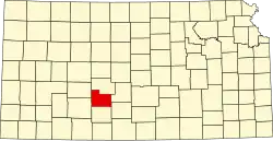 Map of Kansas highlighting Edwards County