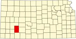 Map of Kansas highlighting Gray County