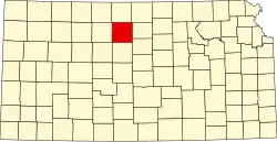 Map of Kansas highlighting Osborne County