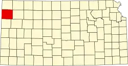 Map of Kansas highlighting Sherman County