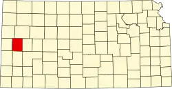Map of Kansas highlighting Wichita County
