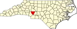 State map highlighting Cabarrus County