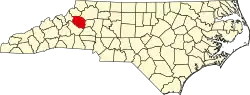 State map highlighting Caldwell County