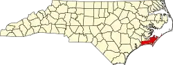 State map highlighting Carteret County