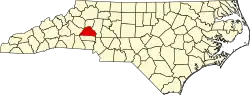 State map highlighting Catawba County