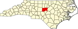 State map highlighting Chatham County