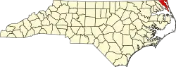 State map highlighting Currituck County
