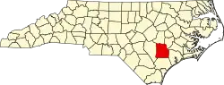 State map highlighting Duplin County