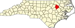 State map highlighting Edgecombe County